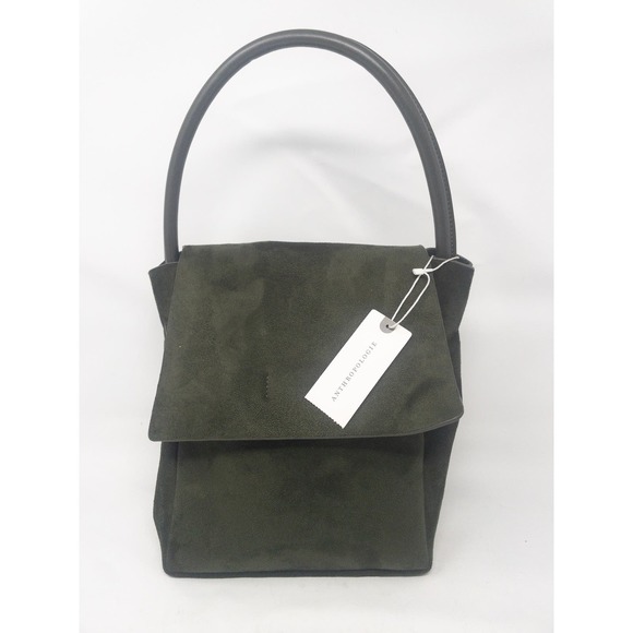Anthropologie Handbags - Anthropologie Vesper Crossbody Bag Green Moss Microfiber NEW With Tags
